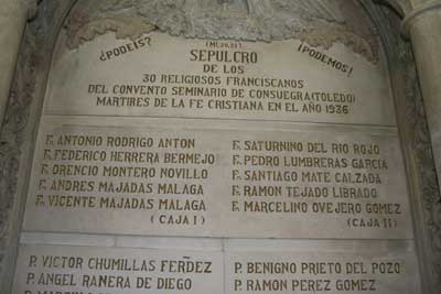 Detalle de la Capilla de los mártires, San Juan de los Reyes (Toledo)